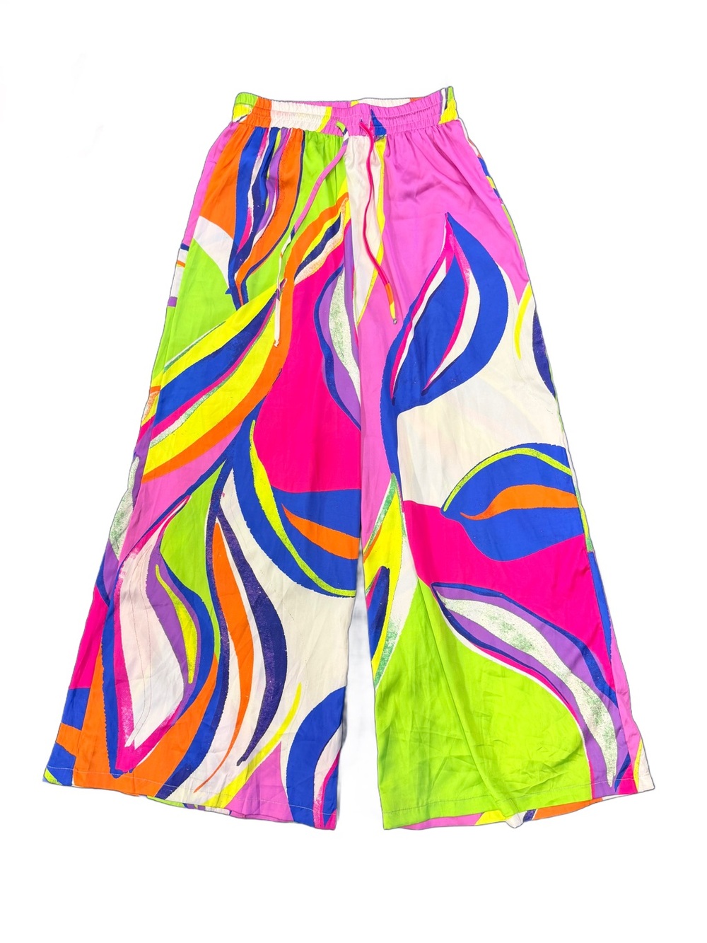 Flying Tomato Sunset Dinner Wide Leg Pants 70s Retro Psychedelic Swirl Large